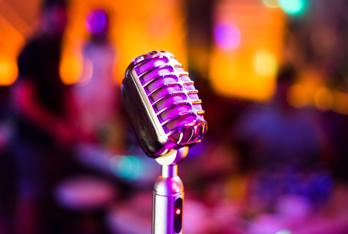 KTV karaoke microphone close up
